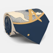 Maak je eigen gouden blauw witte hemelse stropdas (Opgerold)