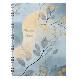 Maak Je Eigen Gouden Blauwe Bloemrijke Minimalist Notitieboek