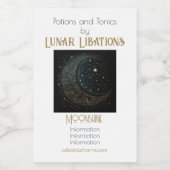 Maak Je Eigen Gouden Filigraan Maan Hemels Hemelli Wijn Etiket (Enkel label)