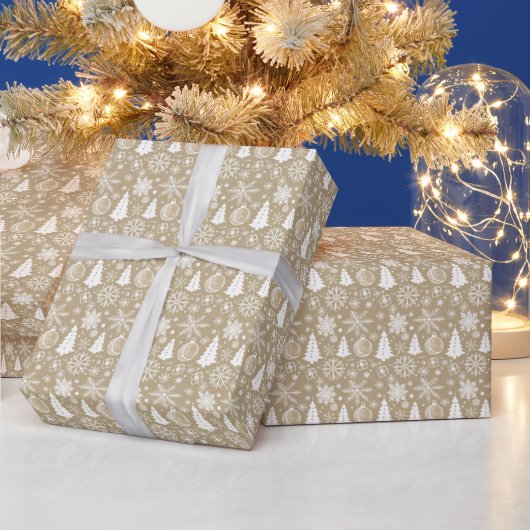 Maak je eigen gouden kerstdoodles cadeaupapier (Feestdagen)