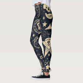 Maak Je Eigen Gouden Magische Symbolen Zwart Leggings