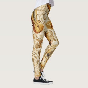 Maak je eigen gouden muziekinstrumentcollage leggings