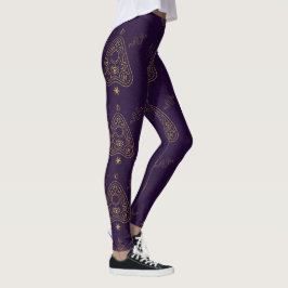 Maak Je Eigen Gouden Ouija Planchette Paars Leggings