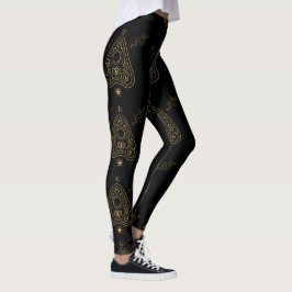 Maak Je Eigen Gouden Ouija Planchette Zwart Leggings