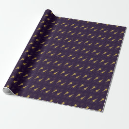 Maak Je Eigen Gouden Rituele Symbolen Paars Cadeaupapier
