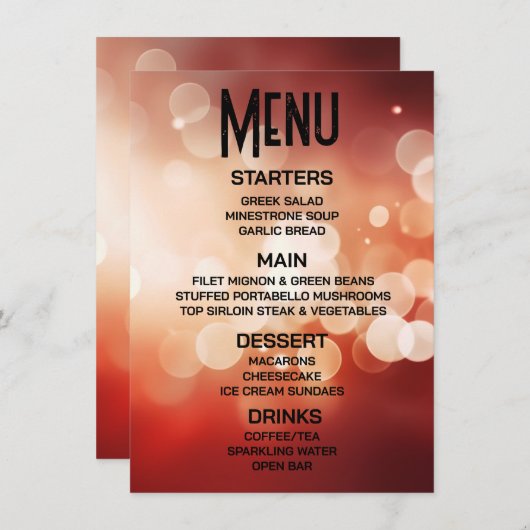 Maak je eigen gouden rode bokeh menu (Voorkant / Achterkant)