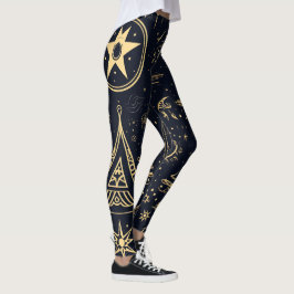 Maak Je Eigen Gouden Tribale Heidense Symbolen Zwa Leggings