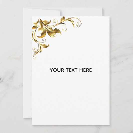 Maak je eigen gouden witte elegant kaart (Voorkant)