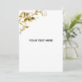 Maak je eigen gouden witte elegant kaart (Staand voorkant)