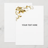 Maak je eigen gouden witte elegant kaart (Voorkant / Achterkant)