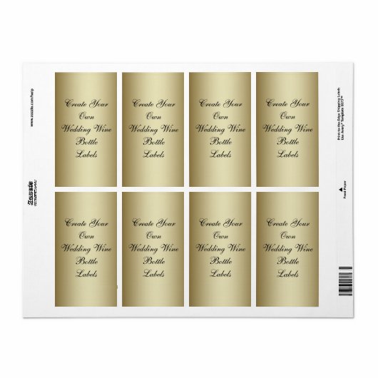 Maak je eigen gouden zwarte bruiloft wijn fles etiket (Full Sheet)