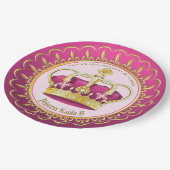 Maak je eigen goudroze parelparels meisje papieren bordje (Gekanteld)