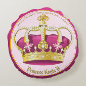 Maak je eigen goudroze parelparels meisje rond kussen (Achterkant)