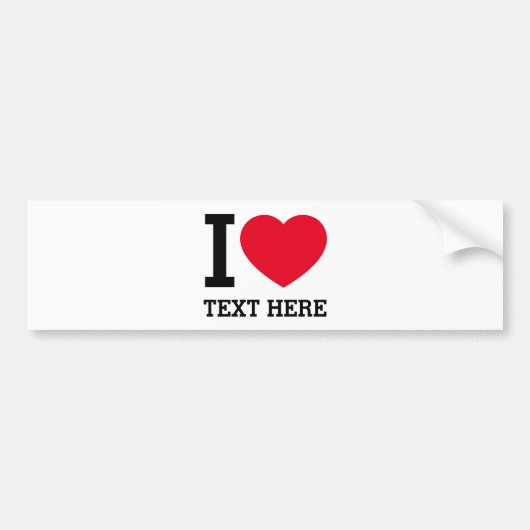 Maak je eigen grappige Ik hou van Bumpersticker (Voorkant)