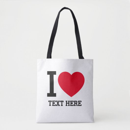 Maak je eigen grappige Ik hou van Tote Bag (Voorkant)
