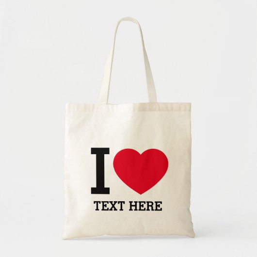 Maak je eigen grappige Ik hou van Tote Bag (Voorkant)