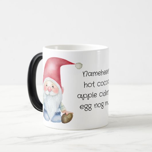 Maak je eigen grappige Kerst-gnome Magische Mok (Voorkant links)