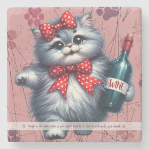 Maak Je Eigen Grappige Mevrouw Kitty Chubby Kitten Stenen Onderzetter
