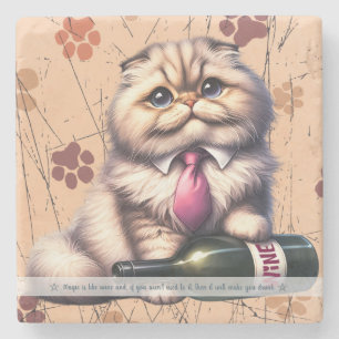 Maak Je Eigen Grappige Mr Kitty Perzische Kitten W Stenen Onderzetter