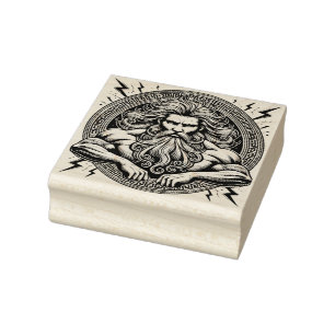 Maak Je Eigen Griekse God Zeus Bliksem Embleem Rubberstempel