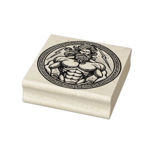 Maak Je Eigen Griekse God Zeus Embleem Rubberstempel