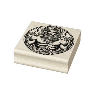 Maak Je Eigen Griekse God Zeus Hemel Embleem Rubberstempel
