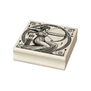 Maak Je Eigen Griekse Godin Artemis Boogschieten Rubberstempel