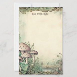 Maak Je Eigen Grillemanierige Roze Paddenstoelen Briefpapier