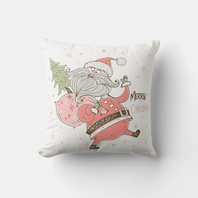 Maak je eigen grillige Kerstman Wit Kussen (Voorkant)