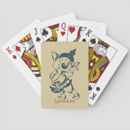 Maak je eigen groene en gouden Ganesh-fluit Pokerkaarten