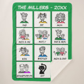 Maak je eigen groene Instant Photo Family Collage Sherpa Deken (Voorkant)