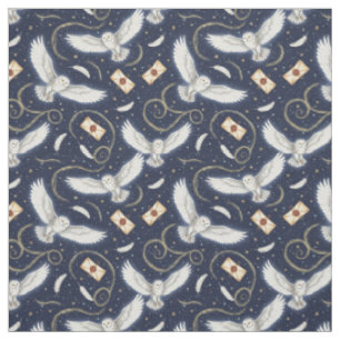 Maak Je Eigen Grote Witte Uil Letters Blauw Stof