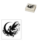 Maak Je Eigen Halve Maan Fee Silhouet Rubberstempel (Gestempeld)
