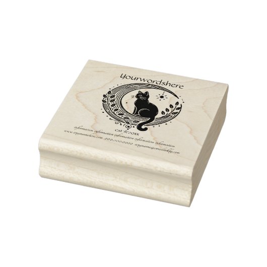 Maak Je Eigen Halve Maan Zwarte Kat Wingerd Rubberstempel (Stempel)