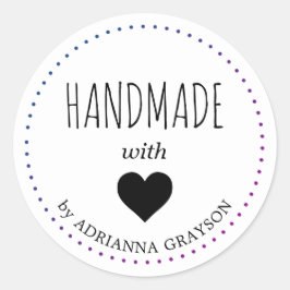 Maak Je Eigen Handgemaakte Met Hart Naam Ronde Sticker