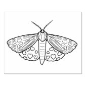 Maak Je Eigen Handgetekende Liefe Moth Harten Rubberstempel (Afrduk)