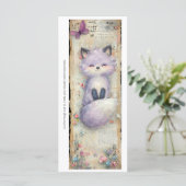 Maak je eigen Happy Purple Fox-bladwijzerkaart (Staand voorkant)