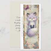Maak je eigen Happy Purple Fox-bladwijzerkaart (Voorkant / Achterkant)