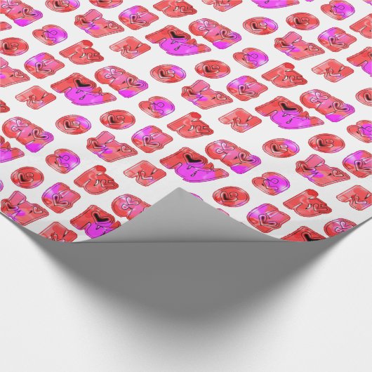 Maak je eigen hart Art Print Design Cadeaupapier (Hoek)