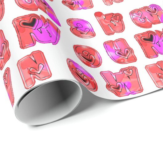 Maak je eigen hart Art Print Design Cadeaupapier (Rol Hoek)