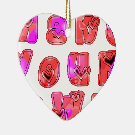 Maak je eigen hart Art Print Design Keramisch Ornament (Rechts)