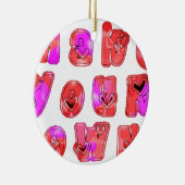 Maak je eigen hart Art Print Design Keramisch Ornament (Rechts)