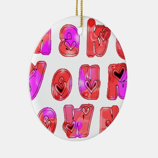 Maak je eigen hart Art Print Design Keramisch Ornament (Rechts)