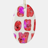 Maak je eigen hart Art Print Design Keramisch Ornament (Rechts)