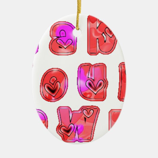 Maak je eigen hart Art Print Design Keramisch Ornament (Voorkant)