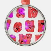 Maak je eigen hart Art Print Design Metalen Ornament (Voorkant)