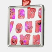 Maak je eigen hart Art Print Design Metalen Ornament (Links)