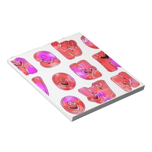 Maak je eigen hart Art Print Design Notitieblok (Schuin)