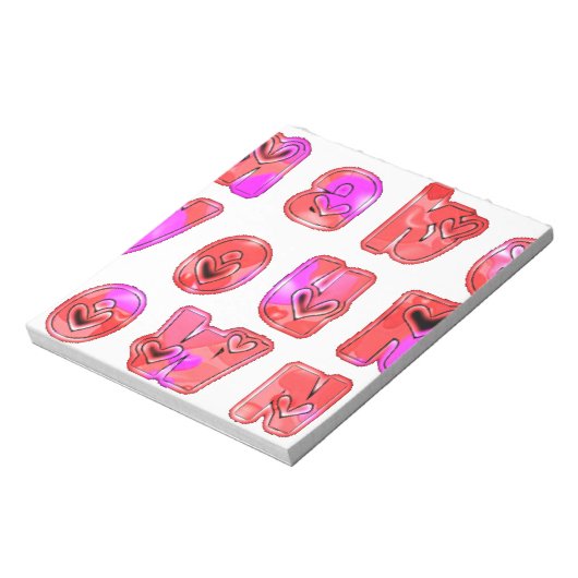 Maak je eigen hart Art Print Design Notitieblok (Linkerzijde)