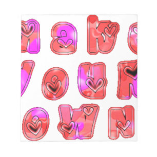 Maak je eigen hart Art Print Design Notitieblok